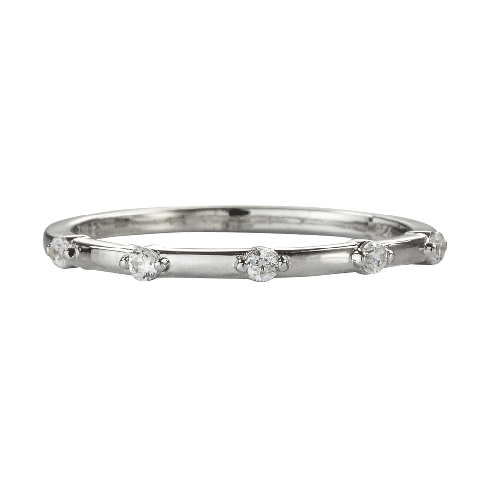 Schmaler Ring aus 925 Silber mit 5 Zirkonia