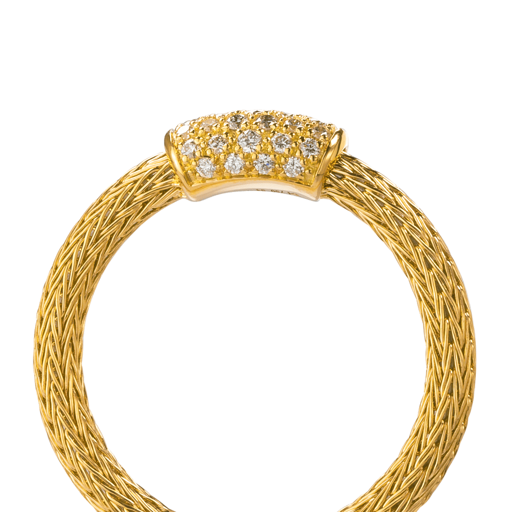 Jörg Heinz Ring aus Gelbgold 750 mit 35 Diamanten, Gr. 54