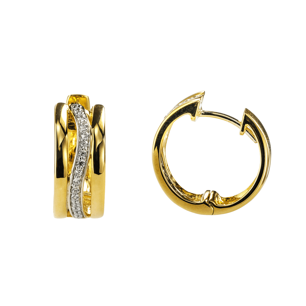 Gelbgold 333 Creolen mit 30 Zirkonia