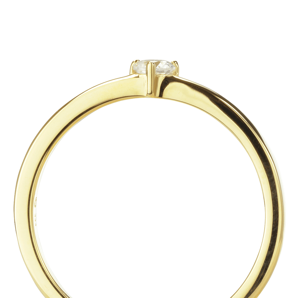 Solitärring aus 333 Gelbgold mit 1 Zirkonia, Gr. 54