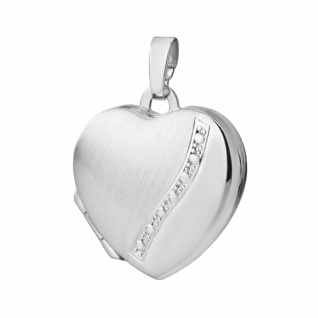 Basic 925 Silber Herz Medaillon mit Gravur