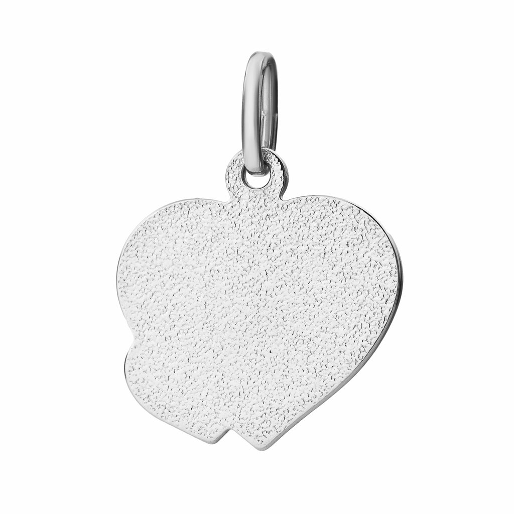 Basic 925 Silber Herzanhänger mit kleinem Herz und Gravur