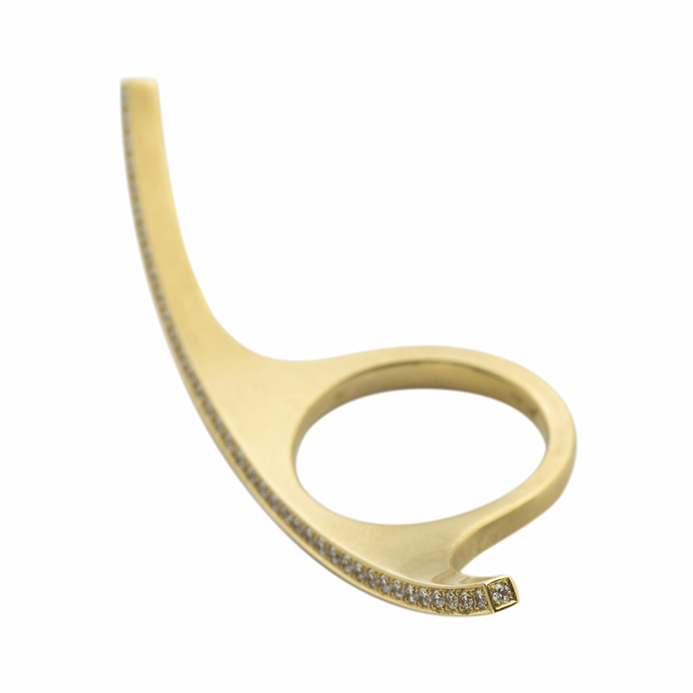 Angela Hübel Ring Brillantbogen aus Gelbgold mit 0,50 Carat Brillanten