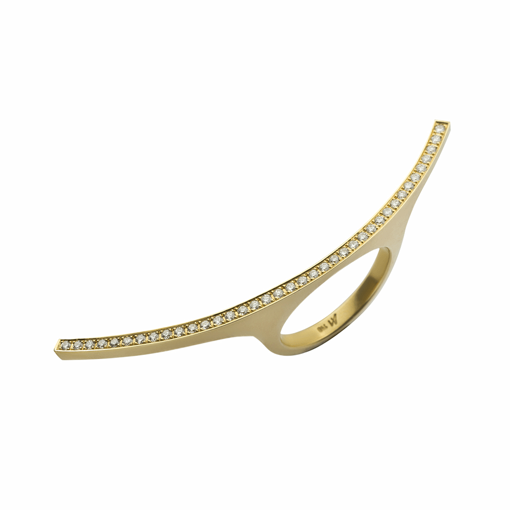 Angela Hübel Ring Brillantbogen aus Gelbgold mit 0,50 Carat Brillanten
