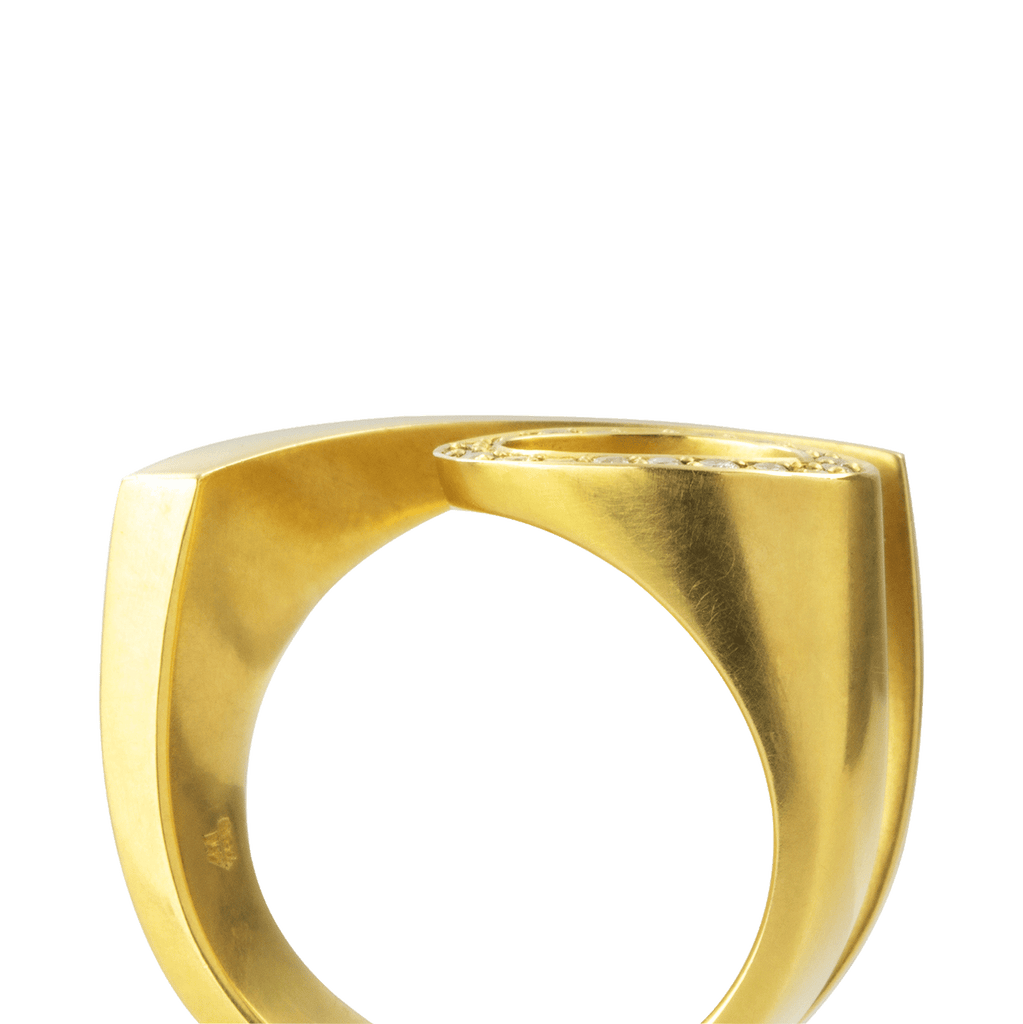 Angela Hübel Ring Sunrise Gelbgold mit 0,22 Carat Brillanten