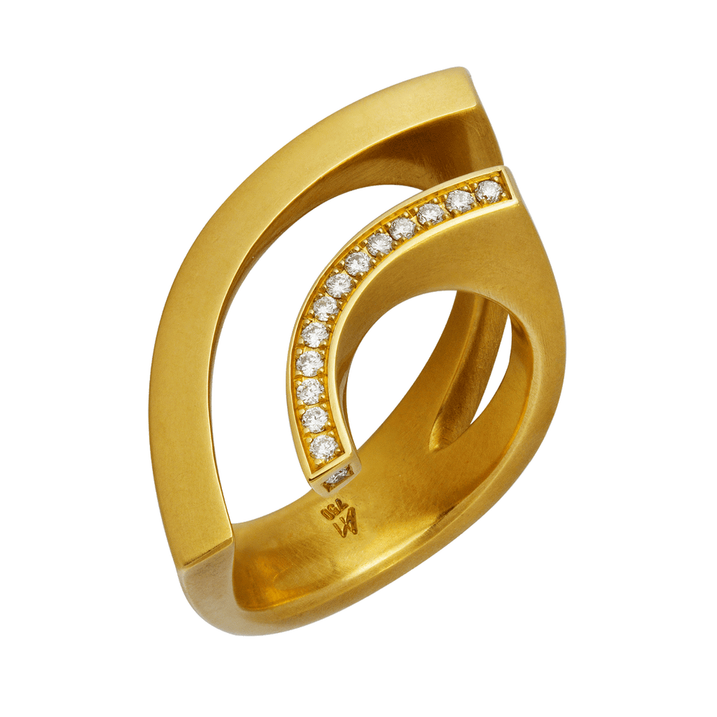 Damenring 750 Gelbgold mit Brillanten 0,17 ct. Gr. 54