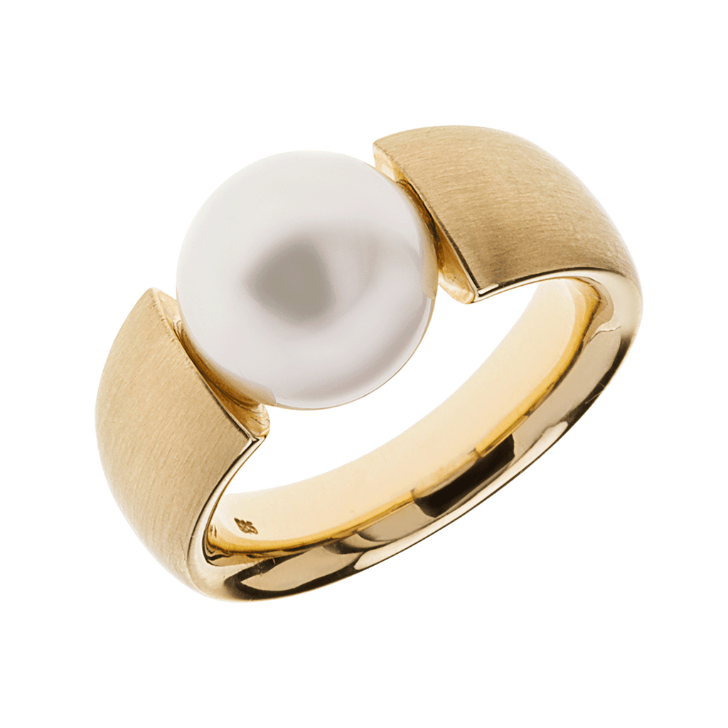 Gelbgold 585 Ring mit Südseeperle 11 mm