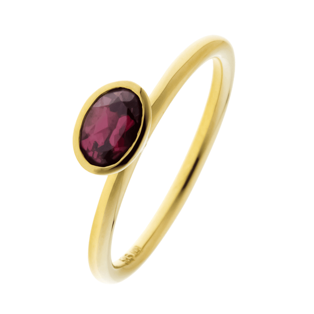 A.Odenwald Ring Scampolo Gelbgold mit Rhodolith