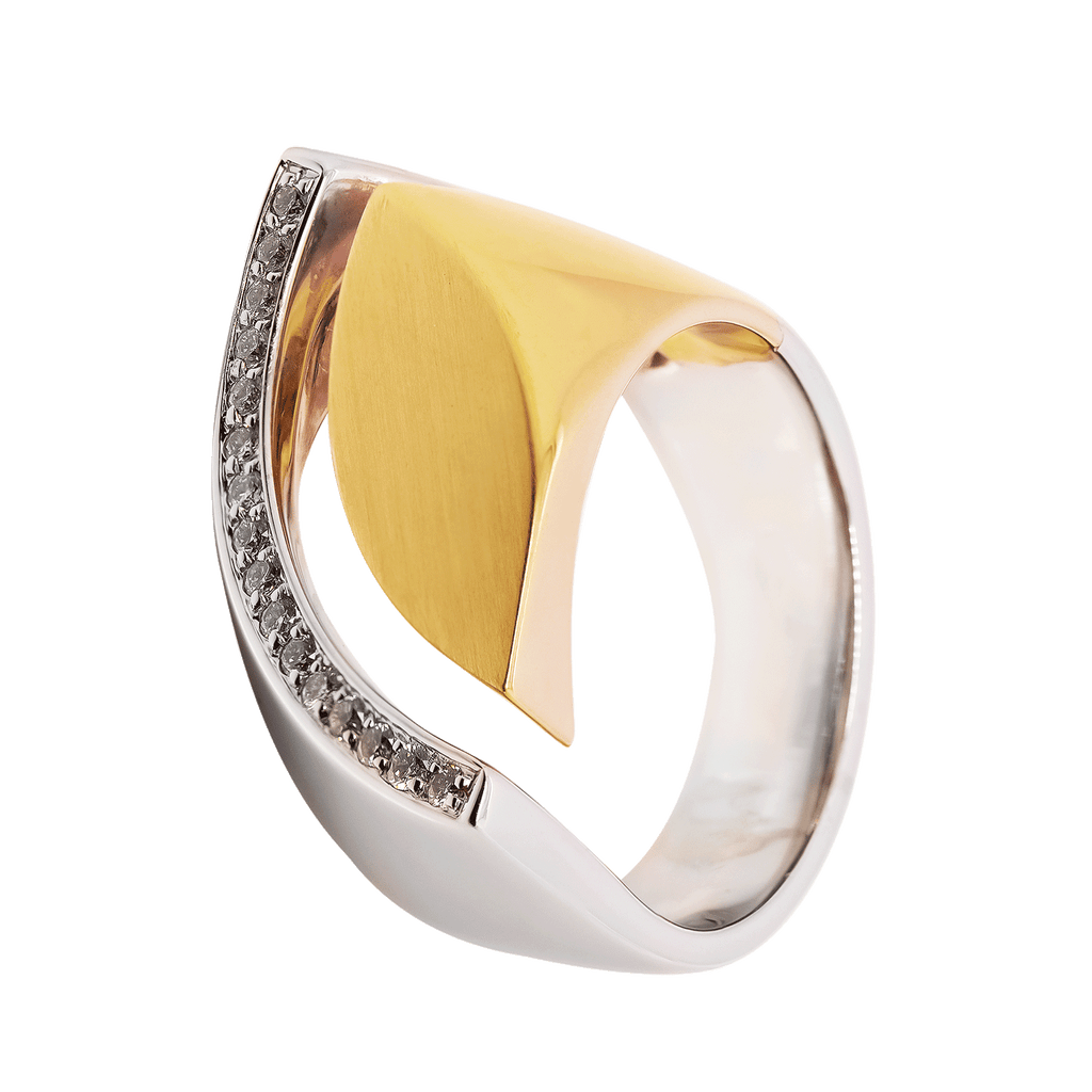 Ring Bicolor 585 Gold mit 16 Brillanten