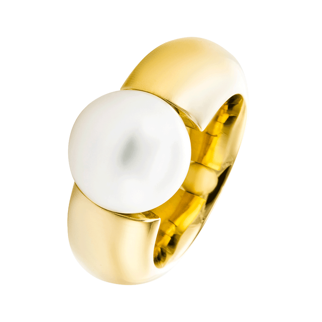 Gellner 750 Gelbgold Ring mit Südseeperle 12.5 mm