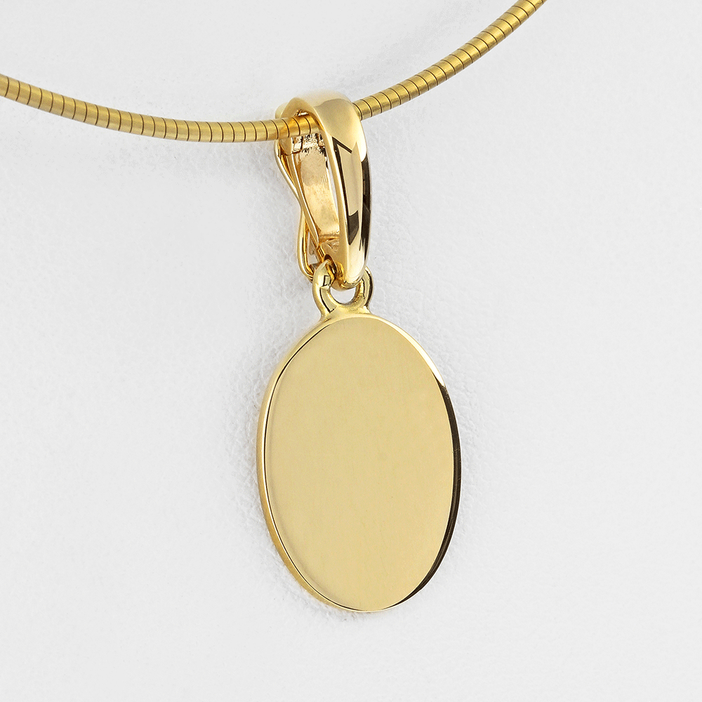 Anhänger oval Clip 750 Gelbgold