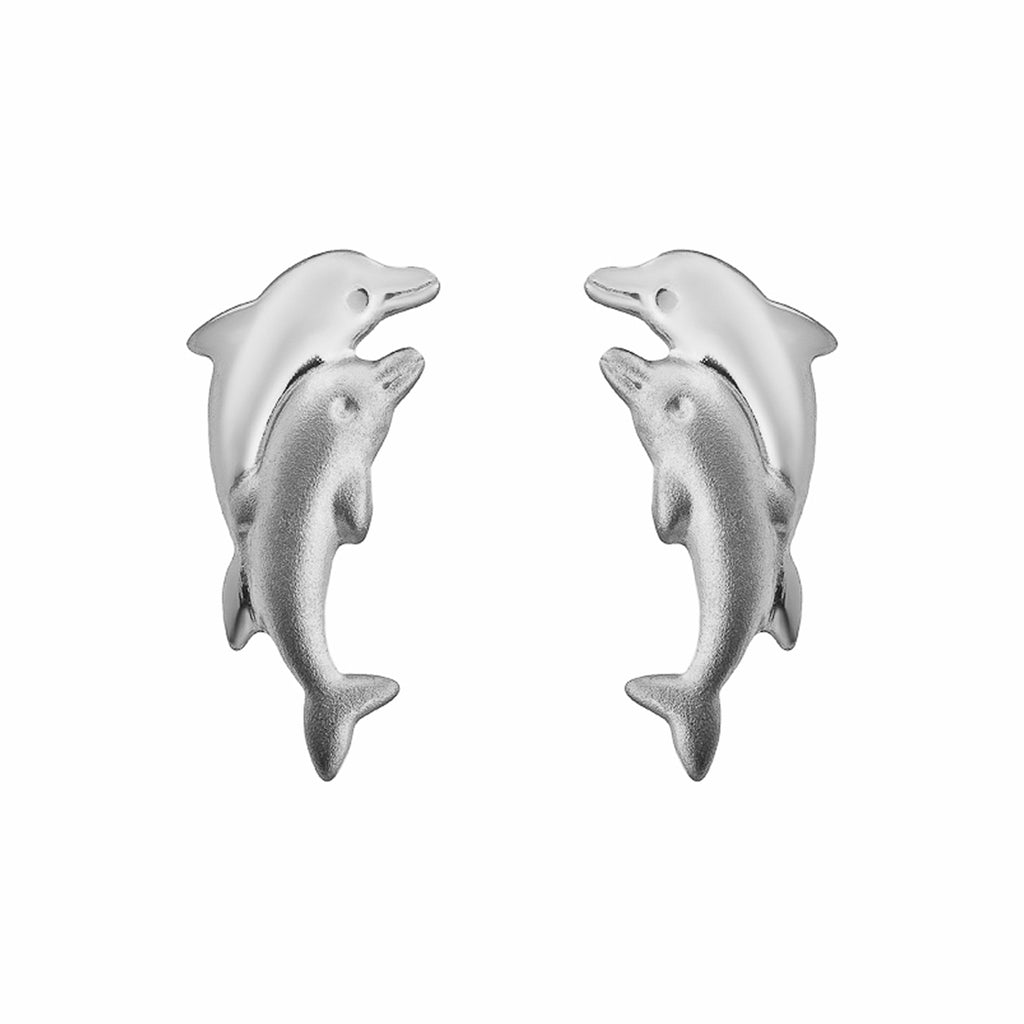 Basic Kinder Silber Ohrstecker mit Delphinen