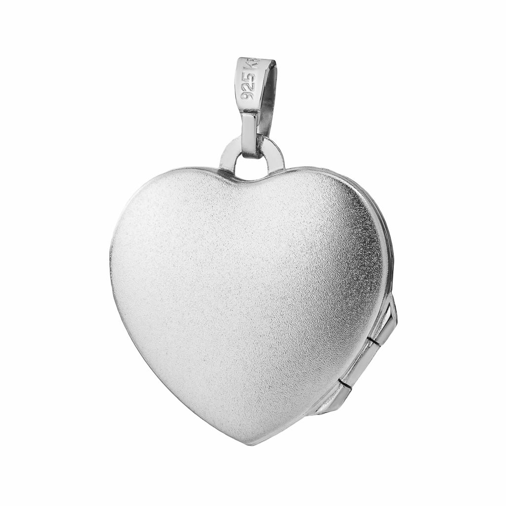 Basic Silber Herz Medaillon Zirkonia mit Gravur