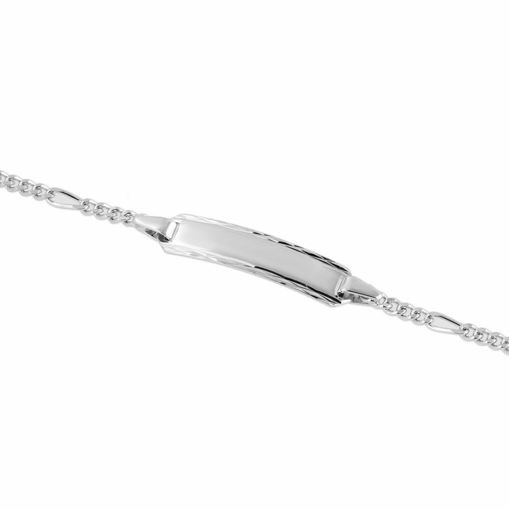 Basic ID- Gravur Armband 925 Silber Figaro