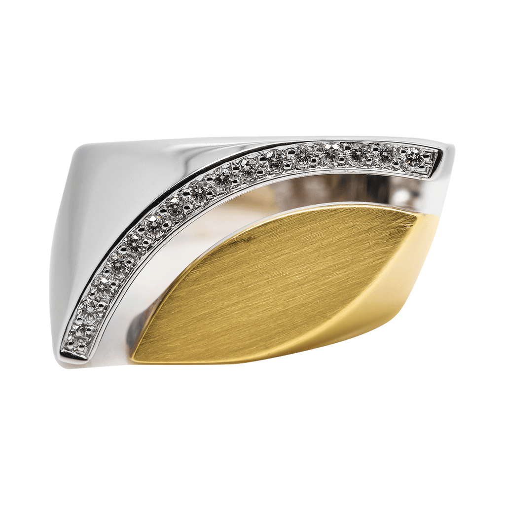 Ring Bicolor 585 Gold mit 16 Brillanten