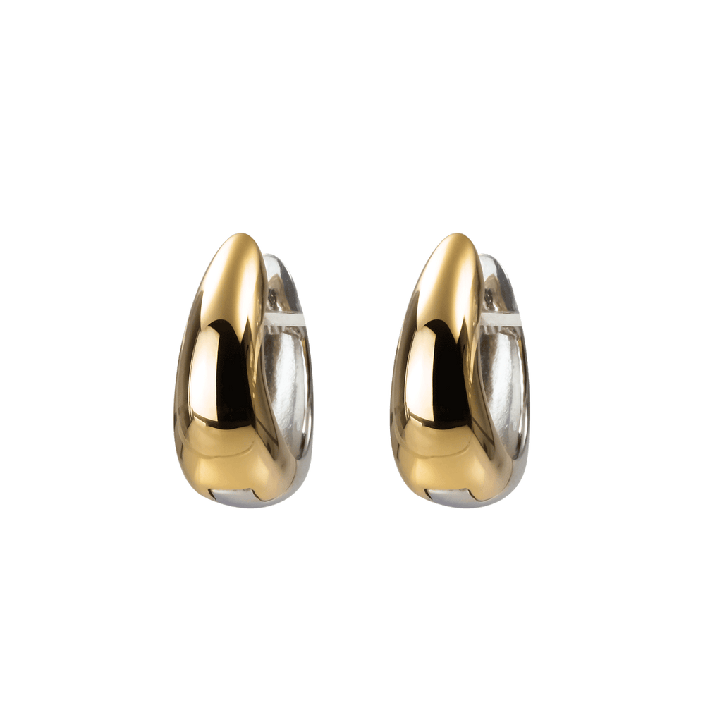 Elaine Firenze bicolor Creolen 585 Weiß- und Gelbgold im Verlauf