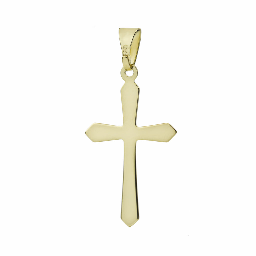 Basic Kreuz Anhänger Gelbgold mit Gravur