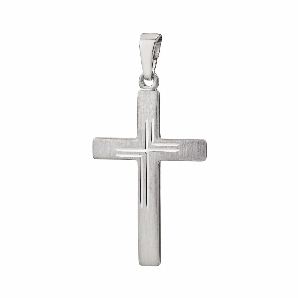 Basic Kreuz matt 925 Silber mit Gravur