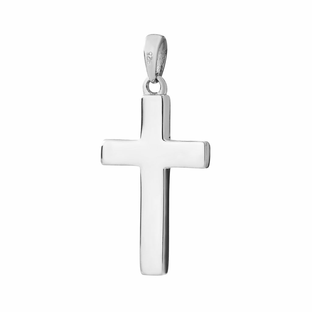 Basic Kreuz poliert aus Silber 925 mit Gravur