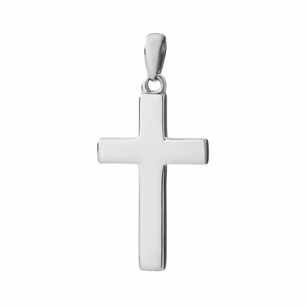 Basic Kreuz poliert aus Silber 925 mit Gravur