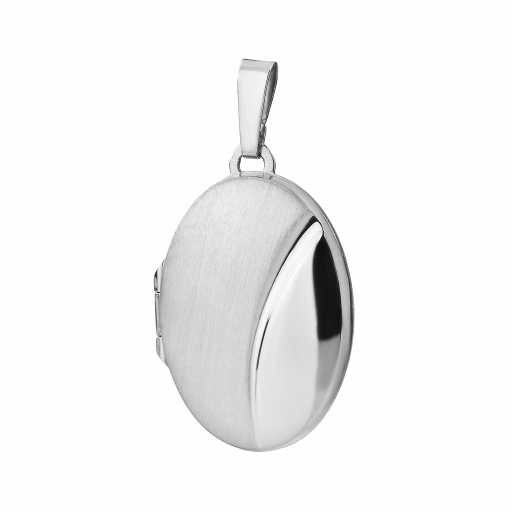 Basic Großes Medaillon Oval 925 Silber mit Gravur