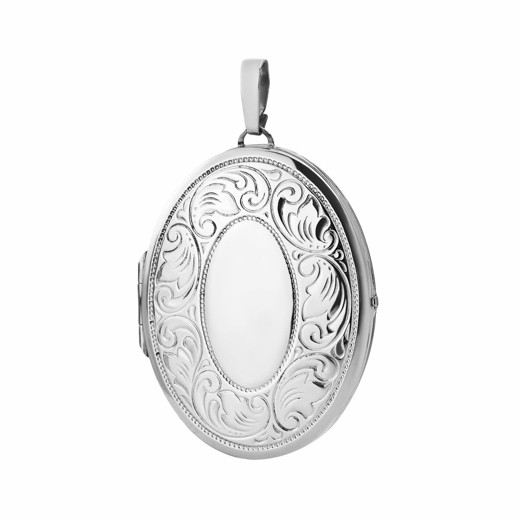 Basic Muster Medaillon Oval 925 Silber mit Gravur