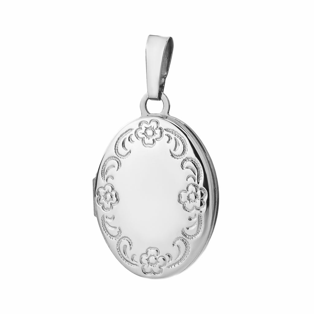 Basic Oval Medaillon Silber für Erinnerungen mit Gravur